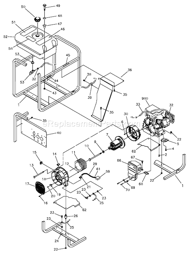 Page B Diagram and Parts List for 1669-0  Briggs and Stratton Generator